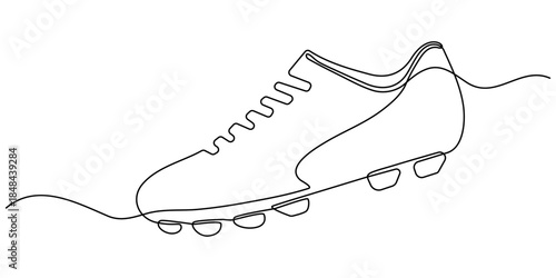 Continuous one line drawing sneakers Vector, Running Shoes Continuous Line Art Illustration, Continuous Line Drawing of Shoes Icon. Hand Drawn Symbol Vector Illustration.