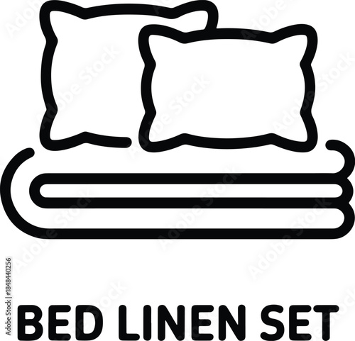 Bed linen set icon vector illustration