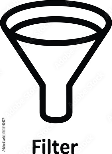 Black and white filter icon symbol