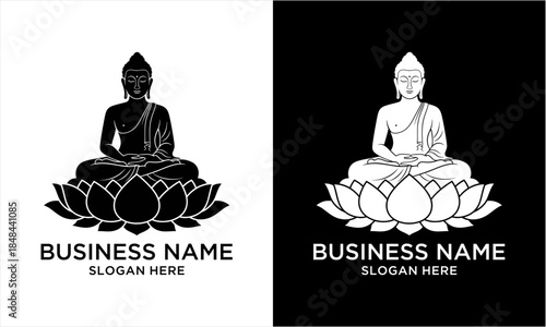 Buddha statue in meditation pose on lotus flower, spiritual symbol.