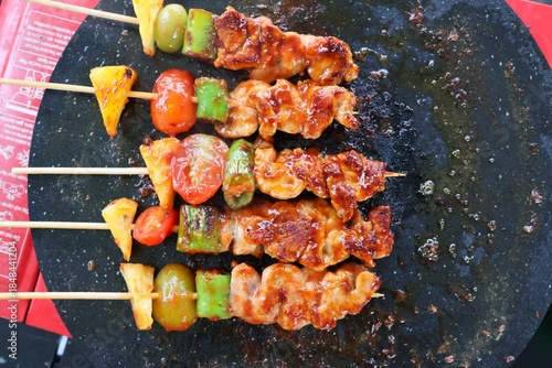 shish kebab on the grill
