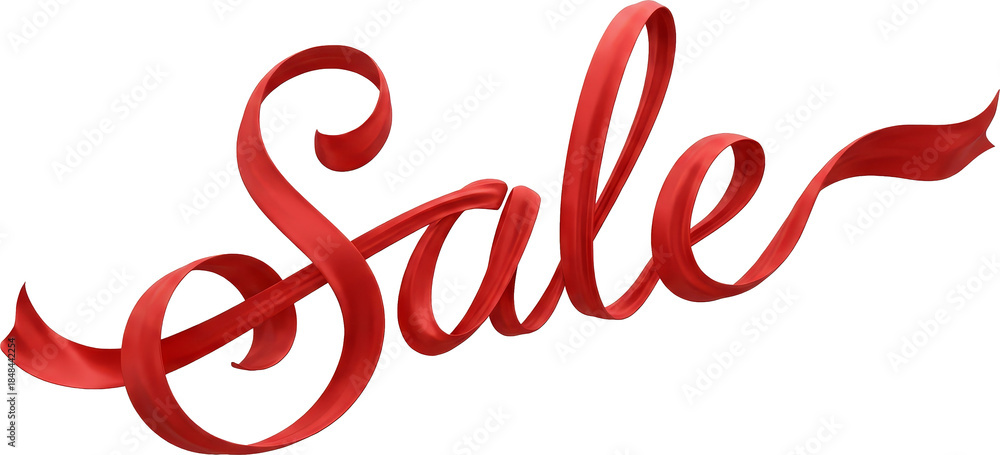 Fototapeta premium 3D Rendered Red Sale and Discount Promotion Elements Isolated