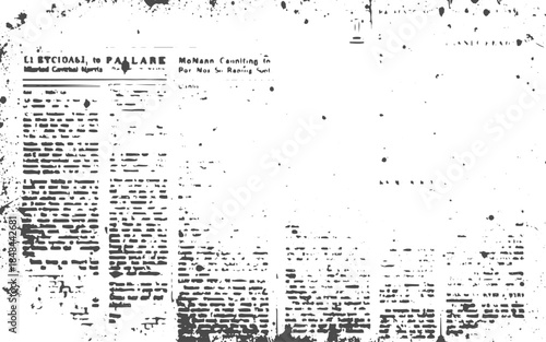 Retro grunge newspaper texture with faded print and dust particles.Old grunge texture with newspaper style and dusty screen overlay.