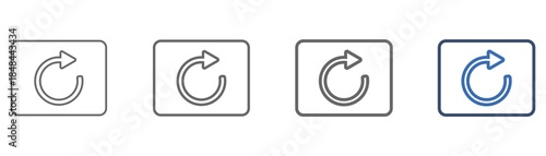 
outline icon set return with box design and arrow to the right