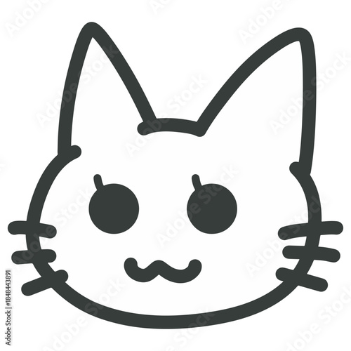 こちらを見つめる表情が可愛いシンプルな猫のイラスト