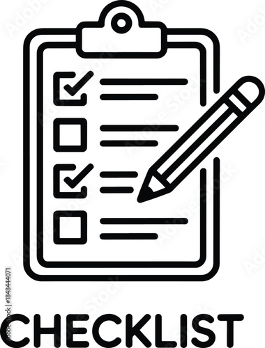 Checklist with pencil icon task management vector