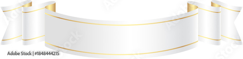 White and Gold Ribbon Banner
