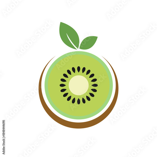 Kiwi Fruit Logo Vector Illustration