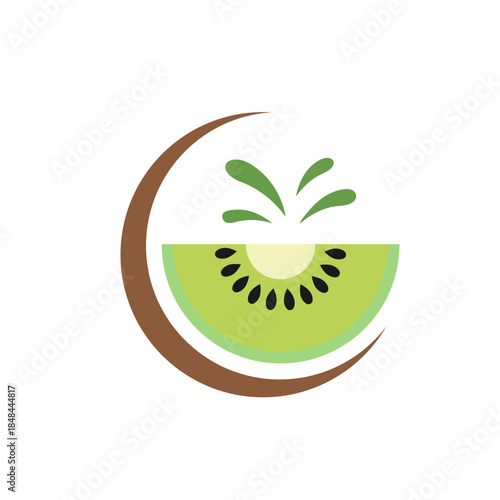 Kiwi Fruit Logo Vector Illustration