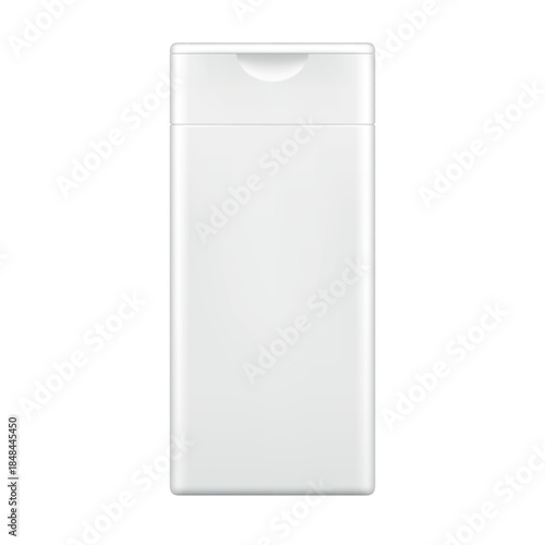 Shampoo bottle mockup in simple vector design with a laconic appearance, suitable for various purposes or projects.
