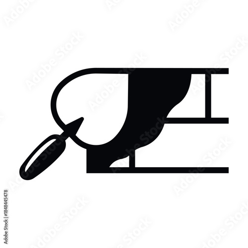 A vector icon of wall putty symbolizing construction or renovation work during home improvement projects.