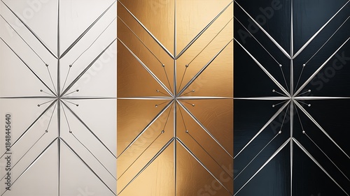 Wallpaper Mural Geometric Panels in White Gold and Black nii5ujusoiec0zejbj2cg Torontodigital.ca