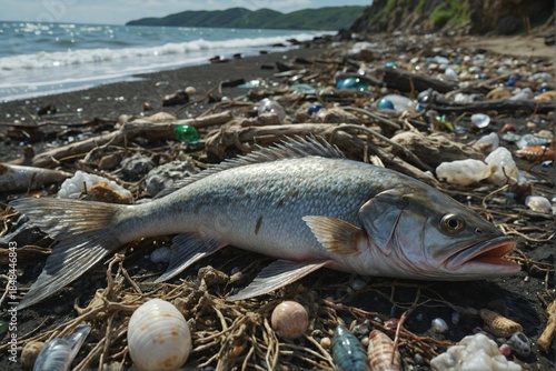 Dead Fish Washed Ashore Showing the Deadly Consequences of Water Pollution on Marine Ecosystems