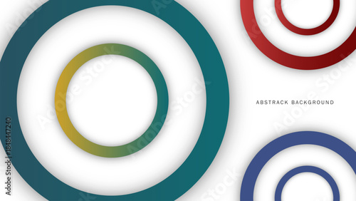 Abstract geometric shape of colorful circle ring on white background
