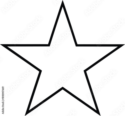 Star outline thin black line vector graphic