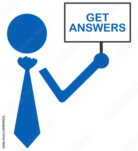 Get Answers Blue Tie Human Element Signboard