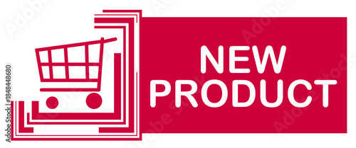 New Product Pink Shopping Cart Squares Border Text