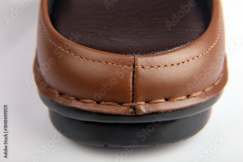 Close-up of stitched leather