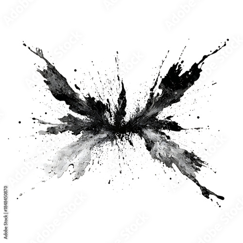 Abstract black in splash png