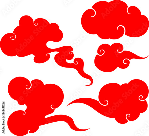 Red Oriental Clouds Collection