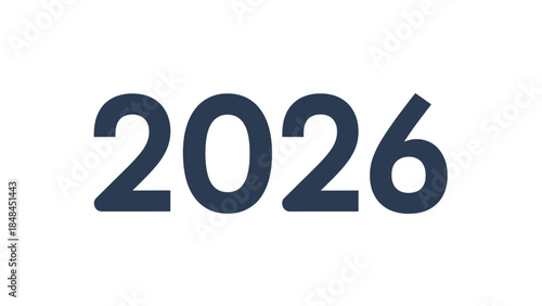 Bold Dark Navy 2026 New Year 3D Text - Strong Business Typography