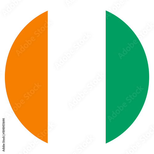 button flag of Ivory Coast icon vector illustration 