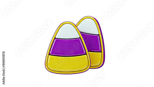 Purple Candy Corns on White Background