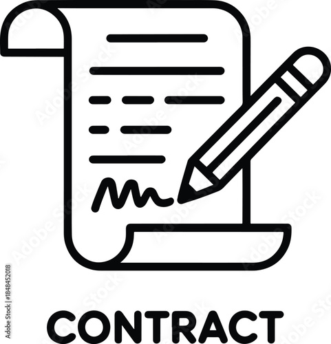 Contract document with signature and pencil signing