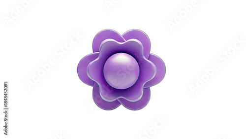 Purple Flower Isolated on White Background