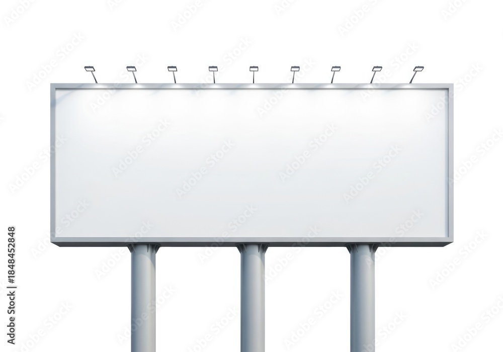 Obraz premium Blank white outdoor billboard with spotlights and copy space