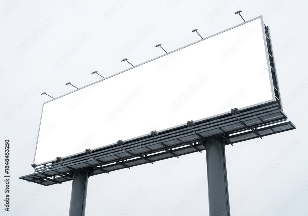 Obraz premium Large blank billboard template for outdoor advertising display