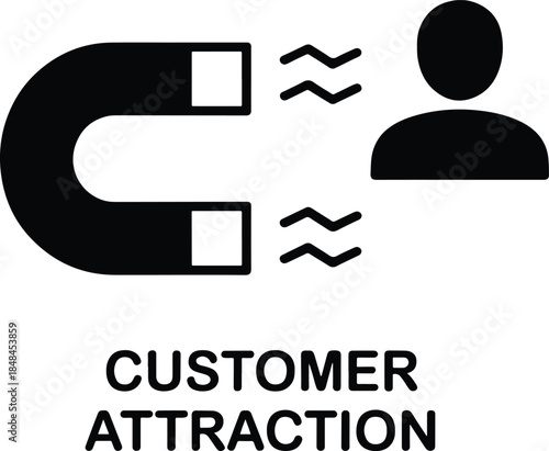 Customer Attraction Magnet Attracting People Concept