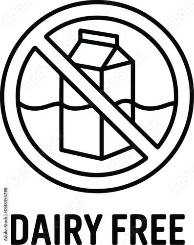 Dairy Free Icon Milk Alternative Symbol