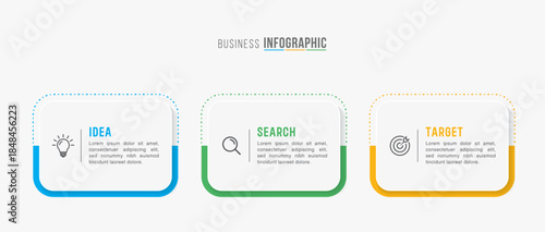 Timeline infographic template design. 3-4-5 options or steps business infographic template design. Can be used for process diagram, presentations, workflow layout, flow chart, steps, banner.