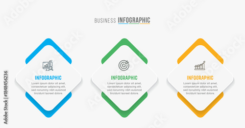 Timeline infographic template design. 3-4-5 options or steps business infographic template design. Can be used for process diagram, presentations, workflow layout, flow chart, steps, banner.
