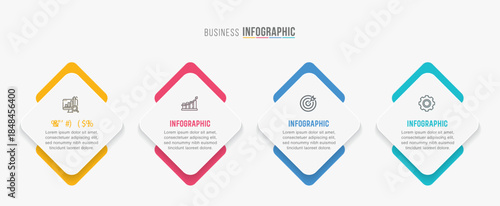 Timeline infographic template design. 3-4-5 options or steps business infographic template design. Can be used for process diagram, presentations, workflow layout, flow chart, steps, banner.