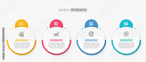 Timeline infographic template design. 3-4-5 options or steps business infographic template design. Can be used for process diagram, presentations, workflow layout, flow chart, steps, banner.