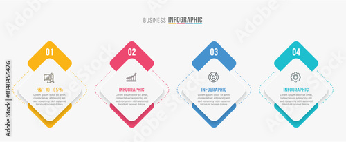 Timeline infographic template design. 3-4-5 options or steps business infographic template design. Can be used for process diagram, presentations, workflow layout, flow chart, steps, banner.