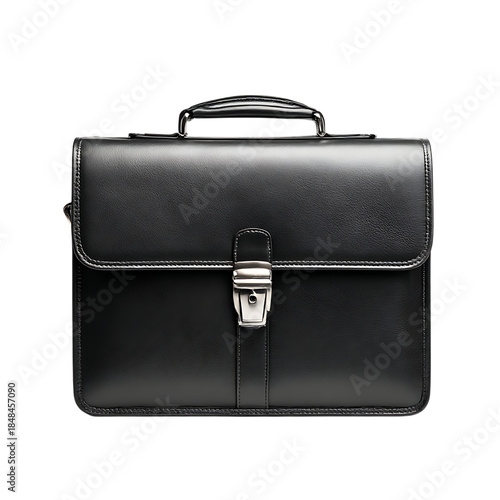 Black leather briefcase png