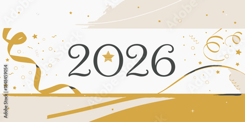 Celebrate the future with a stunning 2026 graphic design