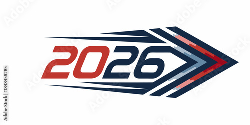 Futuristic 2026 arrow design for business and technology concepts