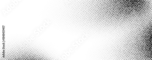 Black and white fading sand grit wallpaper. Halftone grain noise gradient texture. Aged grunge pixel backdrop. Vector rasterized dotted dirt background. Anime or manga style comic overlay cover