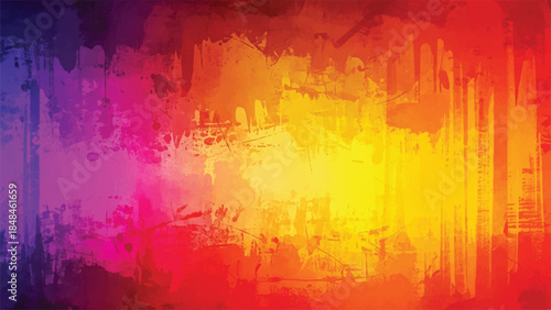 Vibrant abstract watercolor background with colorful brush strokes and textures