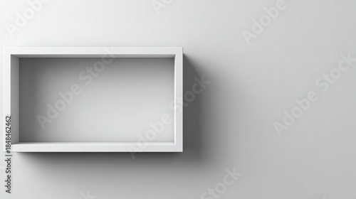 Wallpaper Mural Modern empty rectangular white frame casting shadow, hanging on a plain, neutral wall Torontodigital.ca