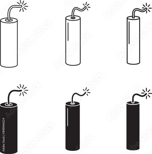 Diagram of battery explosion and proper installation in line art and silhouette style