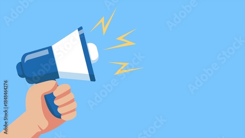 Hand Holding Megaphone Animation