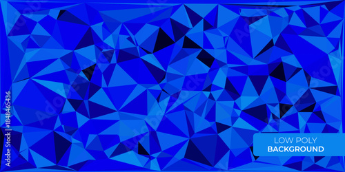 Abstract deep blue low-poly geometric background texture digital art design