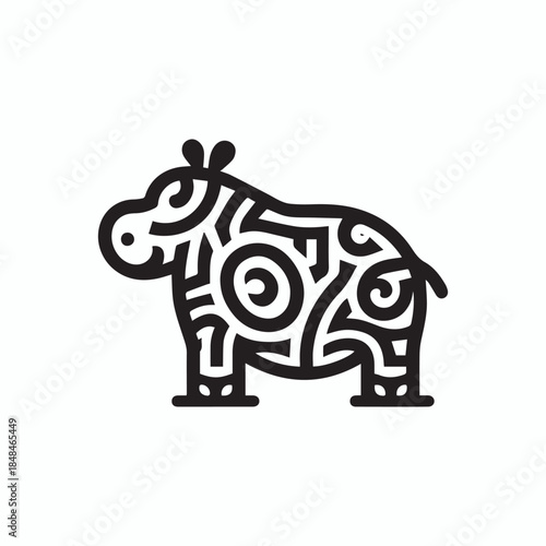 Tribal Hippo Logo