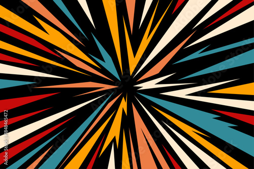 Abstract Radial Burst Background with Dynamic Geometric Rays