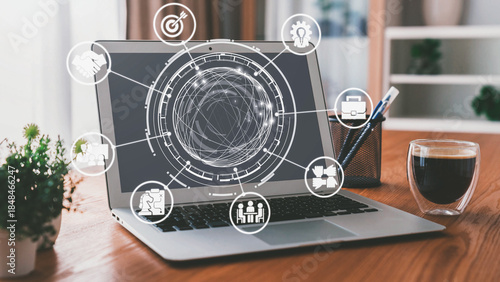 Quadro su tela B2B strategy and technology transforming business-to-business operations, optimizing communication, and enhancing market efficiency with digital B2B tools and innovation